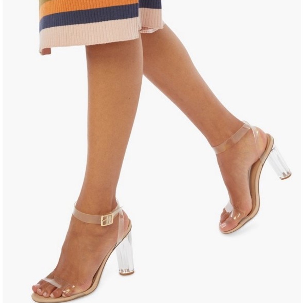 Nasty Gal Clear open toe block heels